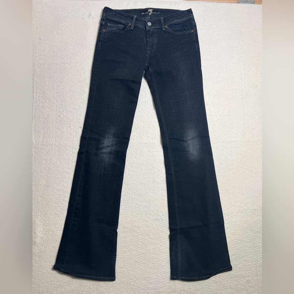 7 For All Mankind Women's Dark Indigo Flare Jeans
